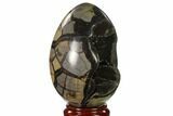 Septarian Dragon Egg Geode - Black Crystals #137952-2